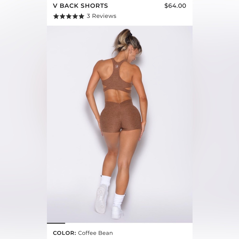Bombshell Sportswear Coffee Bean V Back Athletic Shorts